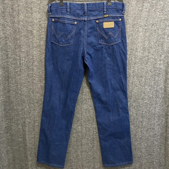 Wrangler Jeans Mens 34x32 Blue Cowboy Cut Slim Denim Retro Western Rodeo 936PWD - Picture 7 of 9